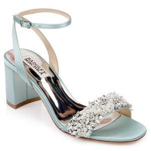 Badgley Mischka, 8 1/2, light blue wedding heels